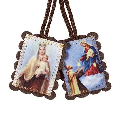 Brown Wool Scapular Display - 24/PK