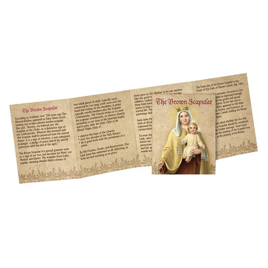 Brown Wool Scapular Display