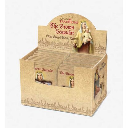 Brown Wool Scapular Display - 24/PK