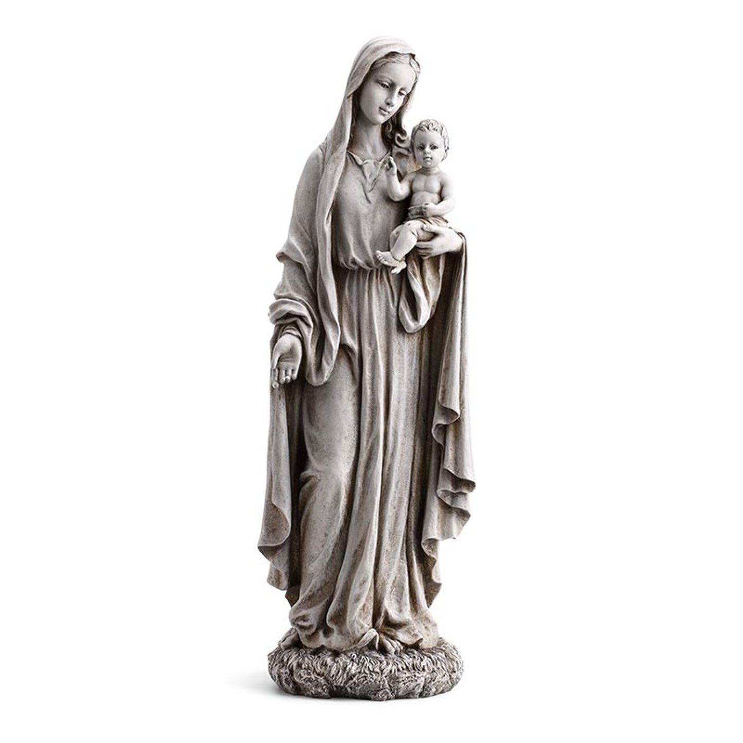 23" H Our Lady Of Grace and Baby Jesus Garden Statue