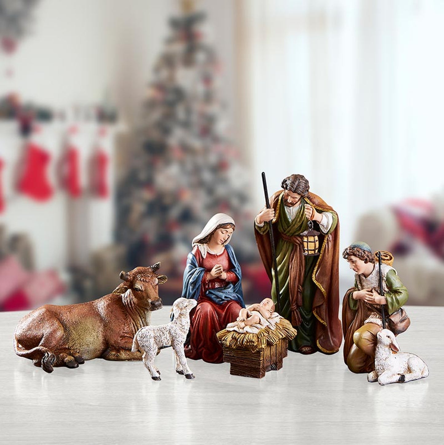 5" H Michael Adams Nativity Set