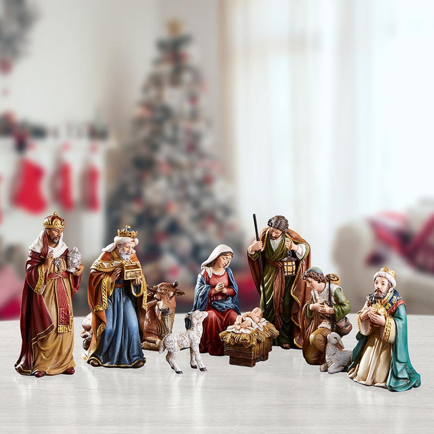 5" H Michael Adams Nativity Set
