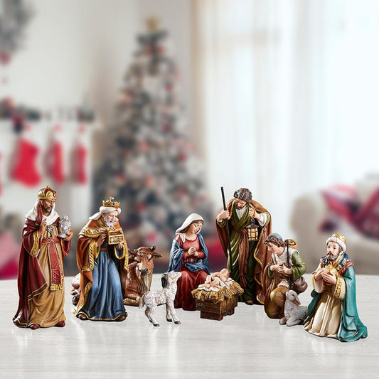 5" H Michael Adams Nativity Set