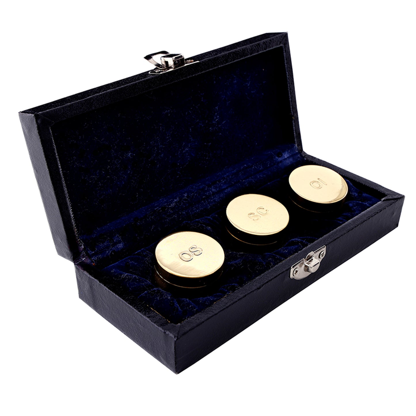Holy Oil Stock Set of 3 in Case, Polished Brass